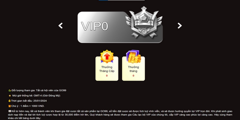 VIP Go99 - Chương Trình Siêu VIP Dành Cho Hội Viên Đẳng Cấp