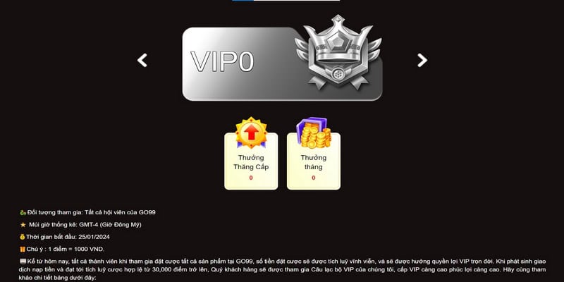 VIP Go99 - Chương Trình Siêu VIP Dành Cho Hội Viên Đẳng Cấp